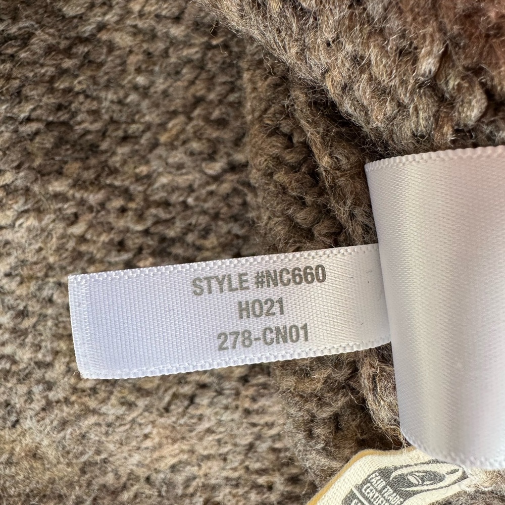 Madewell Harwood Cableknit Mockneck Cardigan Sweater in Heather Otter Sz Small - Picture 10 of 16